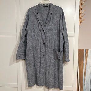 Uniqlo gray linen duster size L. Lightweight, unlined.